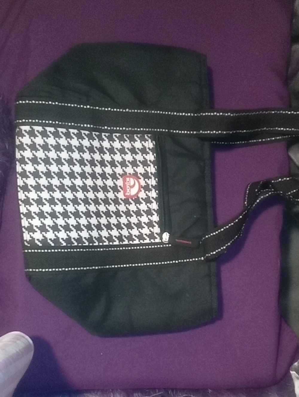 Igloo Black and White Houndstooth Tote Bag